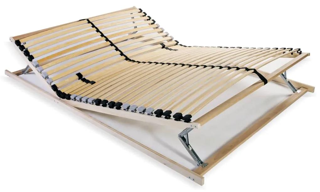 Baza de pat cu sipci, 28 sipci, 7 zone, 120 x 200 cm 120 x 200 cm, Tetiera  suport pentru picioare (manual), nu