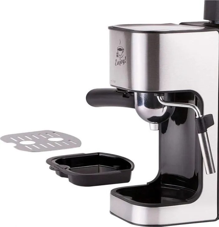 La mâna a doua: Espressor manual First Austria FA-5475-2, 800W, Rezervor 0.250L, Vas de sticla, Pauza, Inox/Negru
