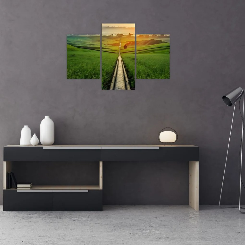 Tablou - Răsărit de soare peste vale (90x60 cm)
