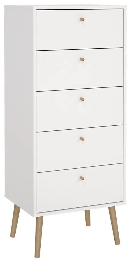 Comodă albă înaltă 50x120 cm Bodo – Tvilum