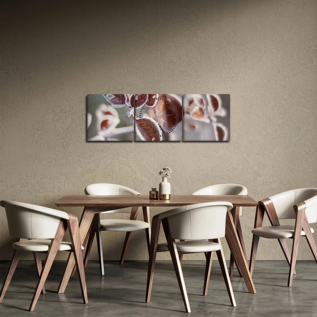 Tablou - Detaliu frunze (cu ceas) (90x30 cm)