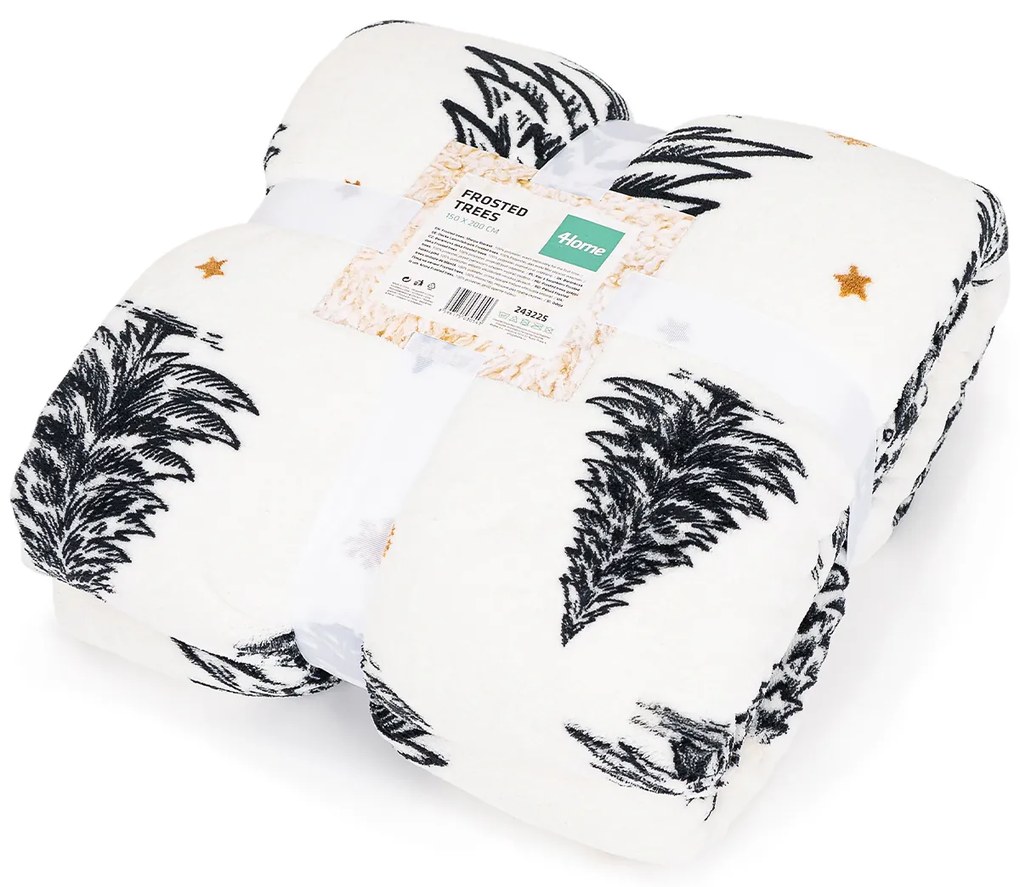 Pătură imitație de blăniță 4Home Frosted Trees, 150 x 200 cm