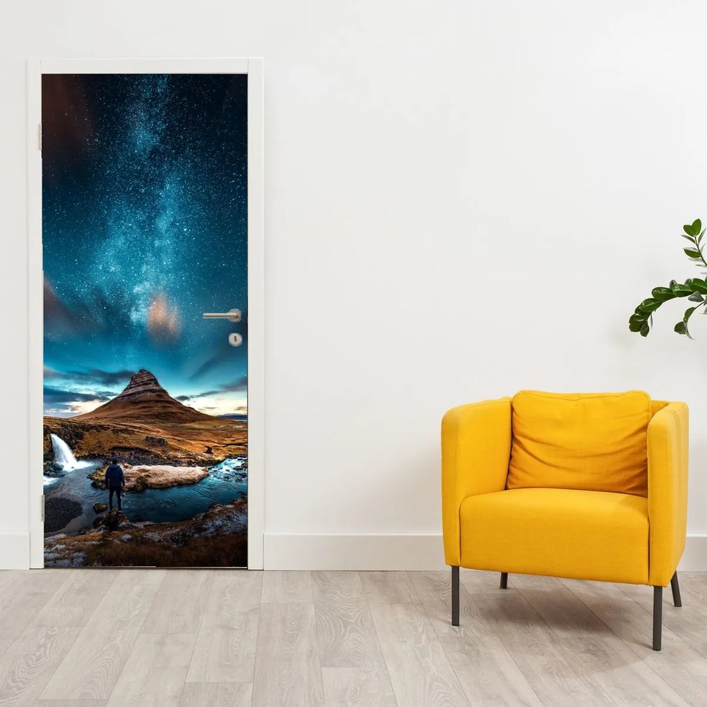 Fototapet pentru ușă - Calea lactee albastră (95x205cm)