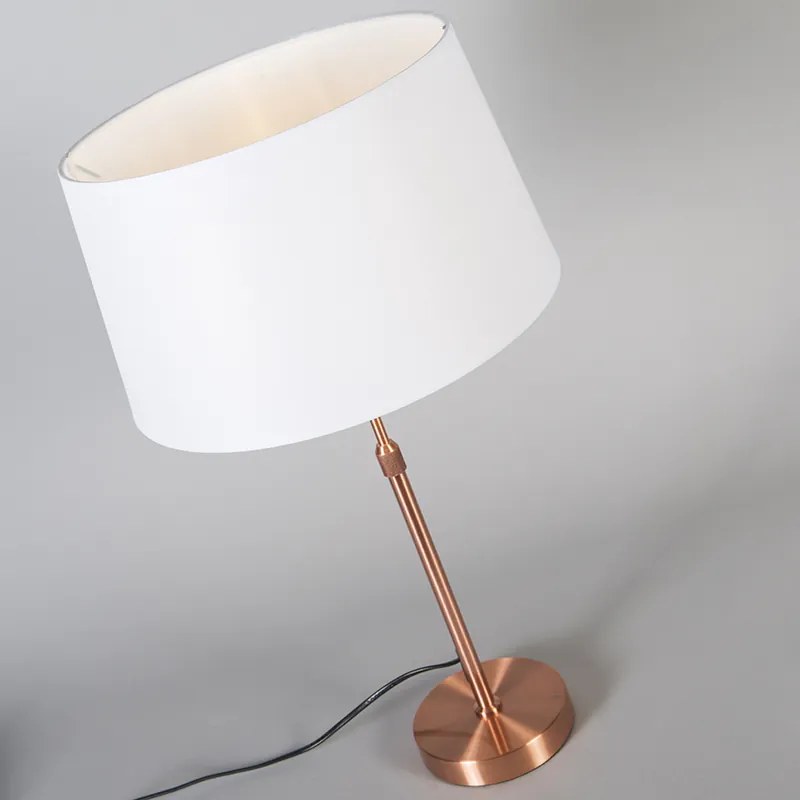 Lampă de masă din cupru cu abajur alb 35 cm reglabilă - Parte