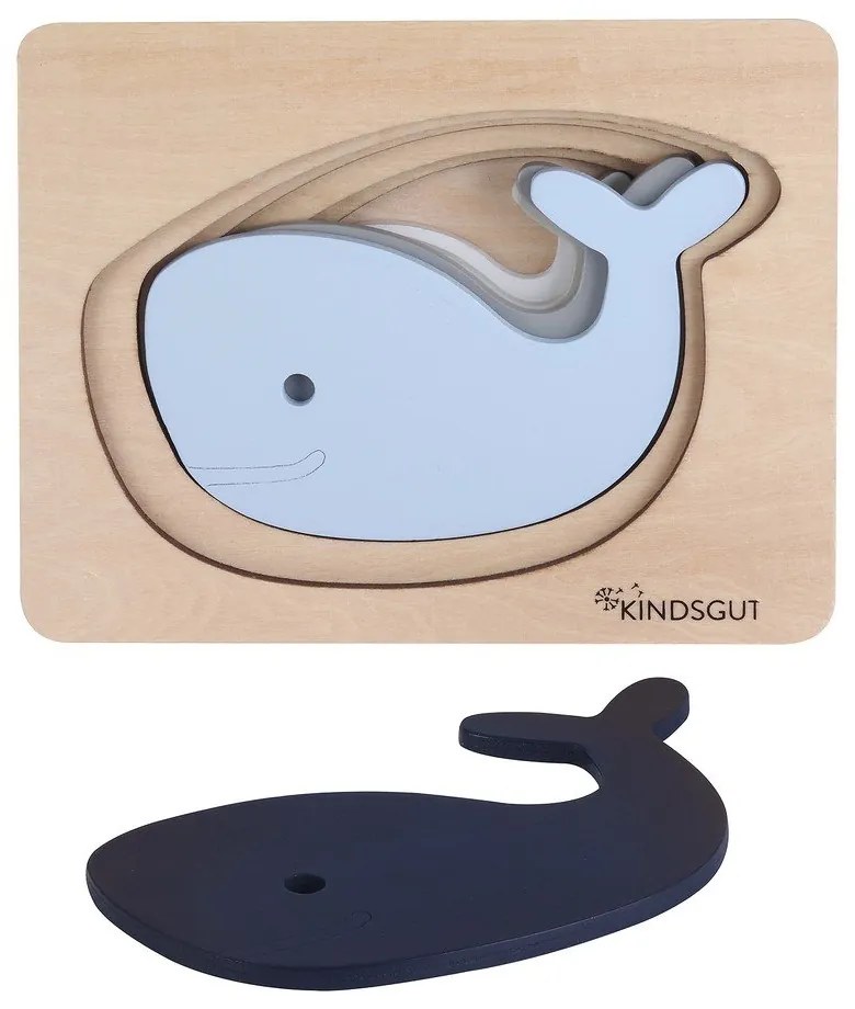Puzzle de inserat din lemn Whale – Kindsgut