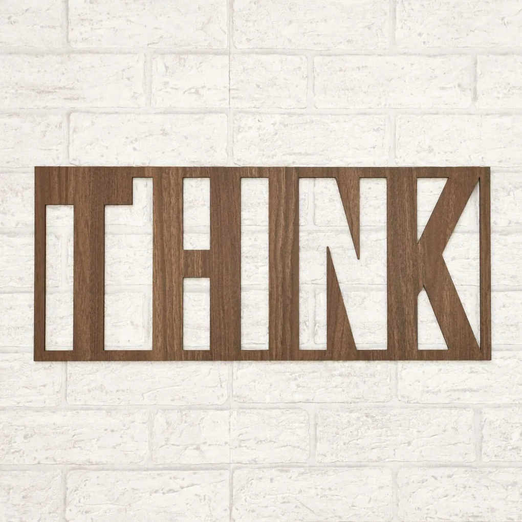 DUBLEZ | Inscripție din lemn pentru perete - THINK