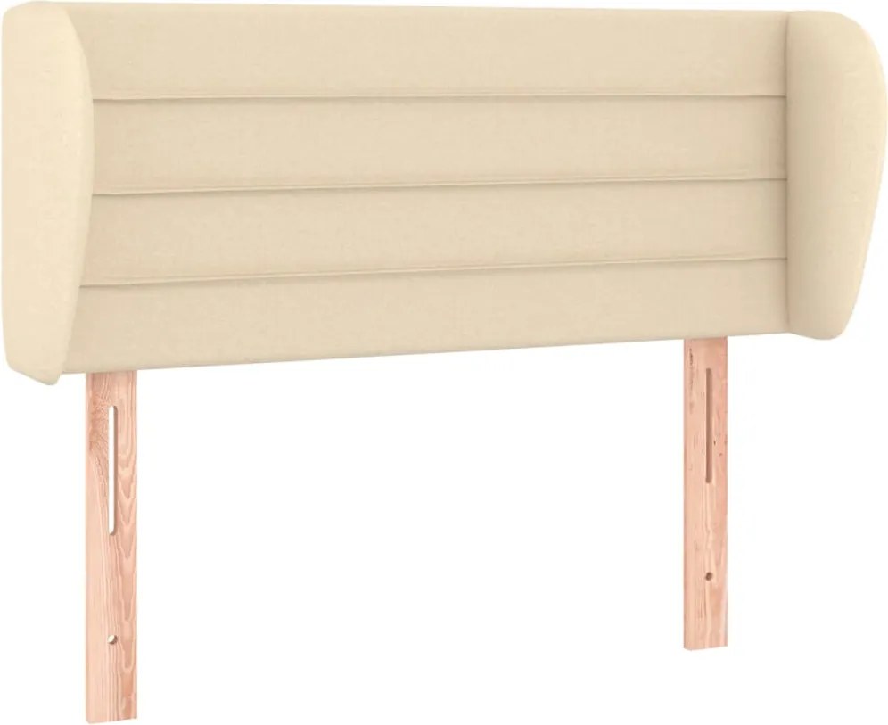 vidaXL Tăblie de pat cu aripioare crem 93x23x78/88 cm textil