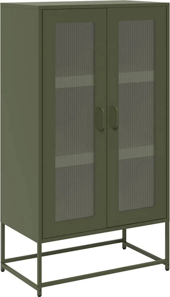 vidaXL Dulap înalt, verde măsliniu, 68x39x123 cm, oțel