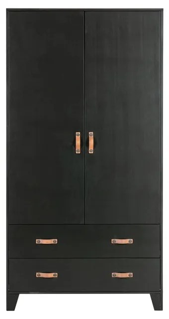 Șifonier din lemn de pin WOOOD Dian, negru