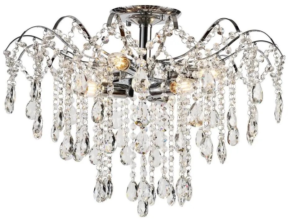 Lustră de cristal aplicată Brilagi CRYSTAL 6xE14/60W/230V crom lucios