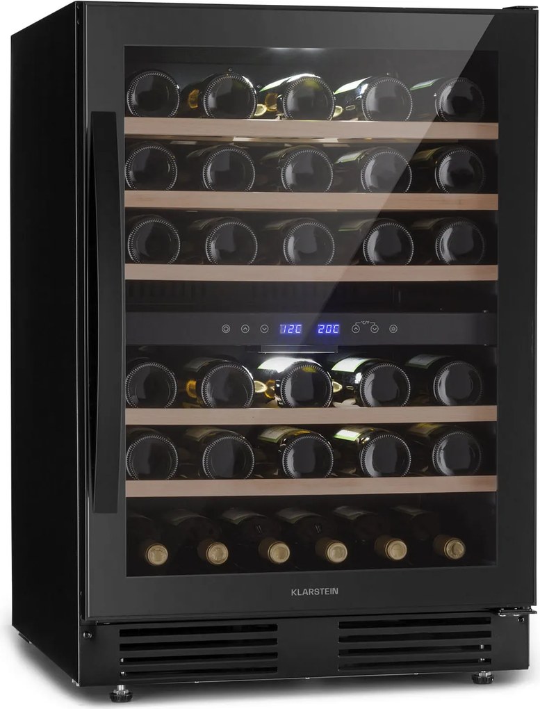 Klarstein Vinovilla 50 Duo frigider de vin cu două zone 53l 17 sticle ușă de sticlă cu 3 culori