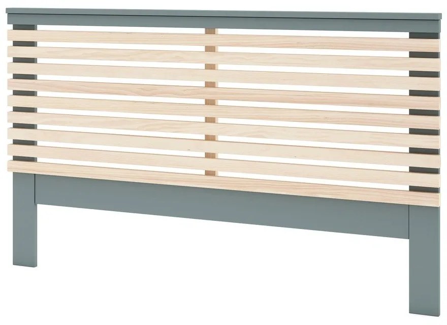 Tăblie de pat în culoare naturală/verde prăfuit cu aspect de lemn de pin 146x100 cm Pisco – Marckeric