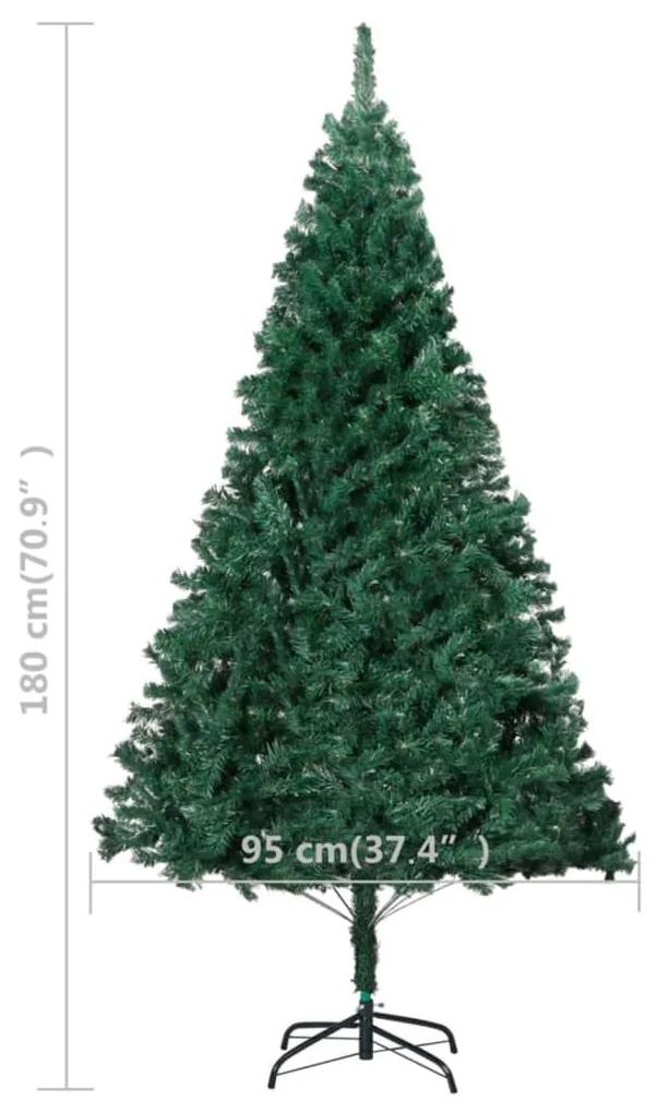 Brad de Craciun artificial cu LEDramuri groase, verde, 180 cm 1, Verde, 180 cm