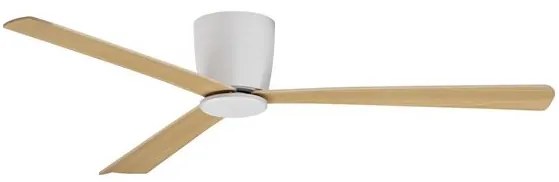Ventilator de tavan cu telecomanda design modern DELL alb/lemn
