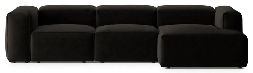 Colțar negru (cu colț pe partea dreaptă/cu șezlong) Bergamo – Cosmopolitan Design