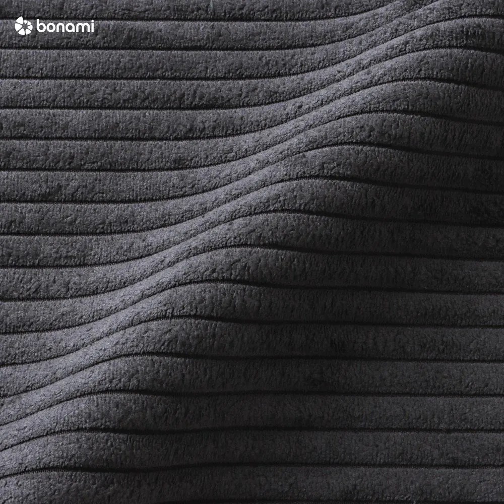 Colțar gri antracit extensibil cu tapițerie din catifea reiată (cu colț pe partea stângă ) Brave Dave – Miuform