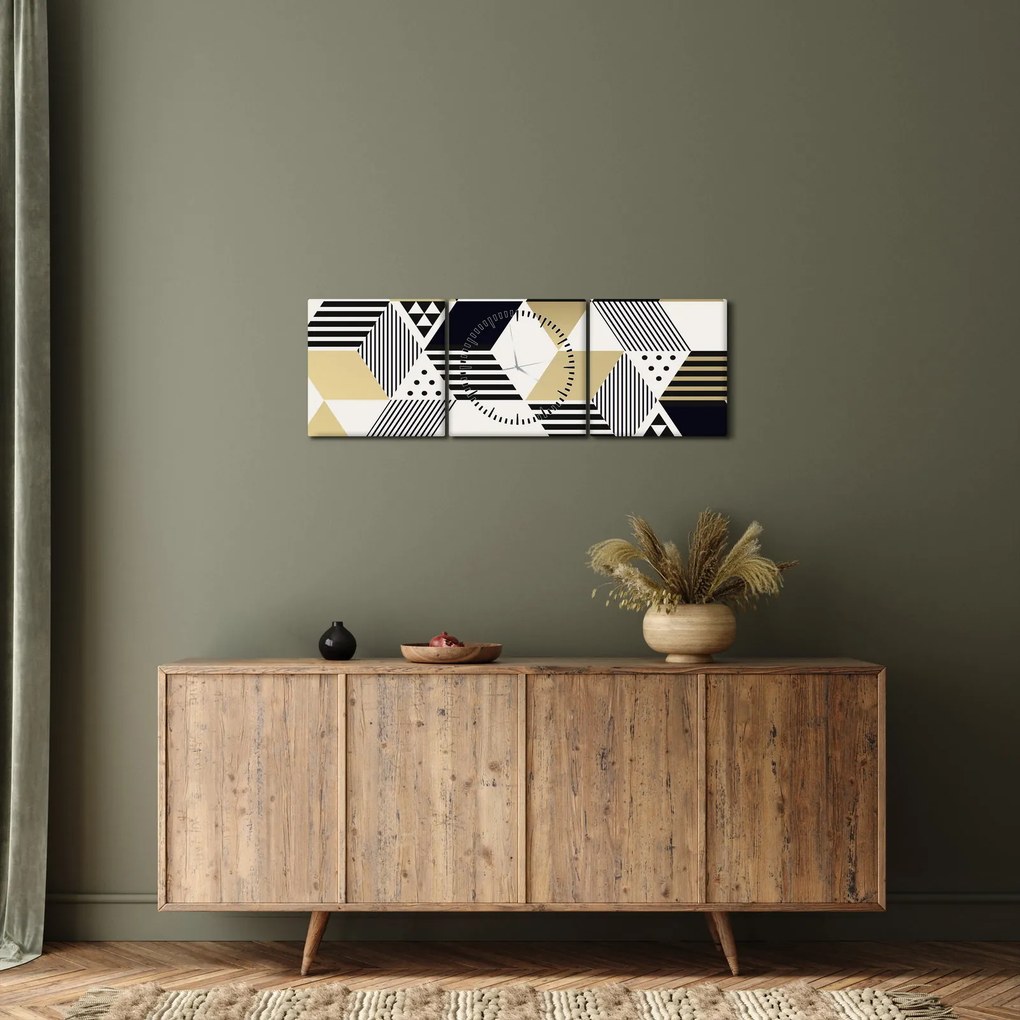Tablou - Forme geometrice N⁰1 (cu ceas) (90x30 cm)