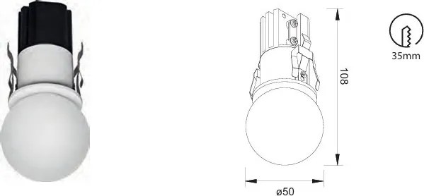 Spot LED 3000K incastrabil, protectie IP44, BEAD