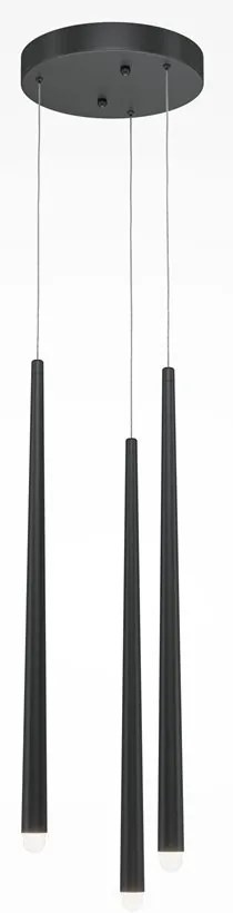 Lustra LED cu 3 pendule stil minimalist modern Cascade negru