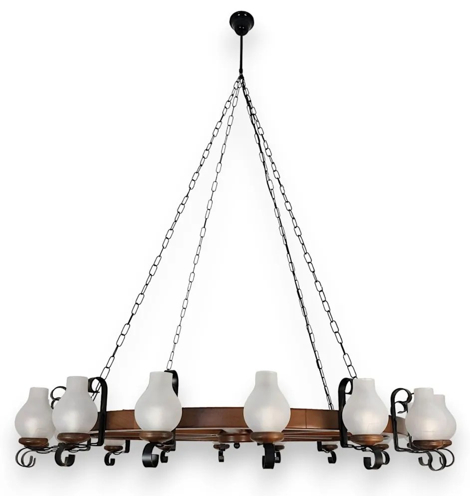 Candelabru rustic fabricat manual din lemn Roata 16L