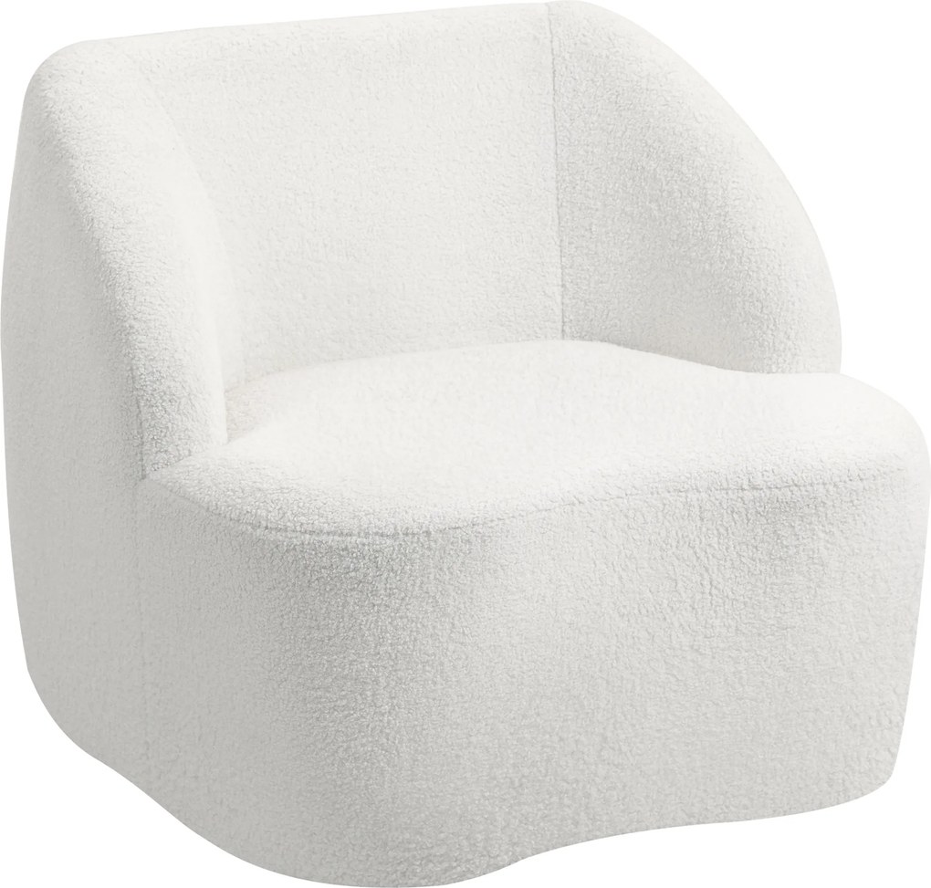 HOMCOM Fotoliu modern cu capitonaj din fleece, fotoliu confortabil pentru sufragerie, dormitor, birou acasă, Crem | Aosom Romania