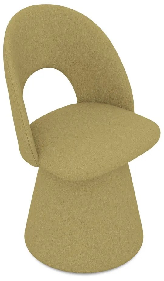 Scaun de sufragerie galben muștar tapițat Kalo – Makamii