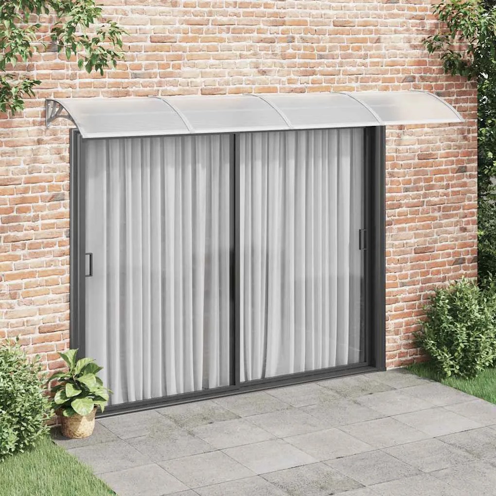 vidaXL Copertină de ușă, gri, 350x100 cm, policarbonat