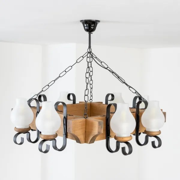 Lustră pe lanț Brilagi QUEEN 8xE14/40W/230V fag