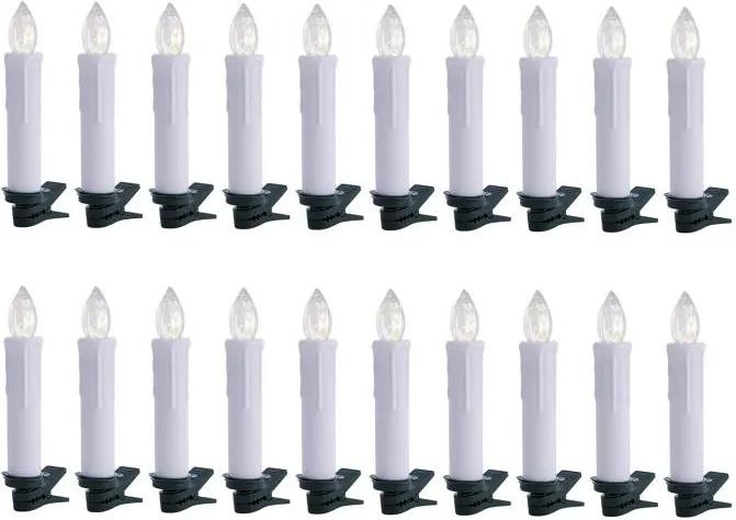 OneConcept Eternal Flame, 20 LED-uri de Crăciun, culoare albă, telecomandă