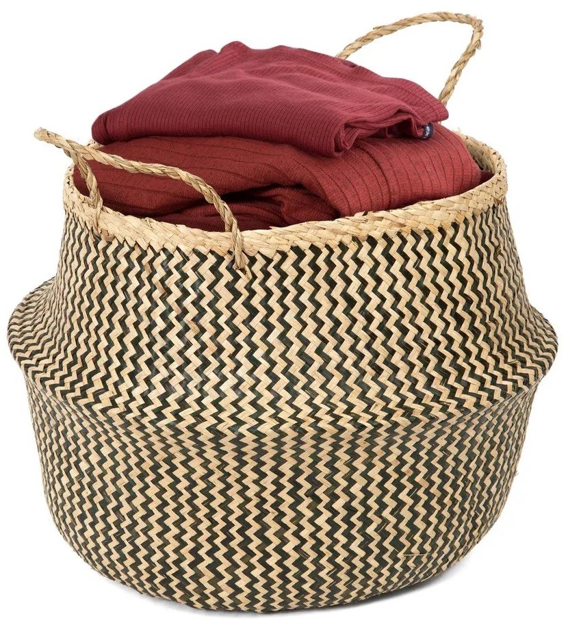 Coș depozitare din iarbă de mare Compactor Zic Zac, ⌀ 45 cm