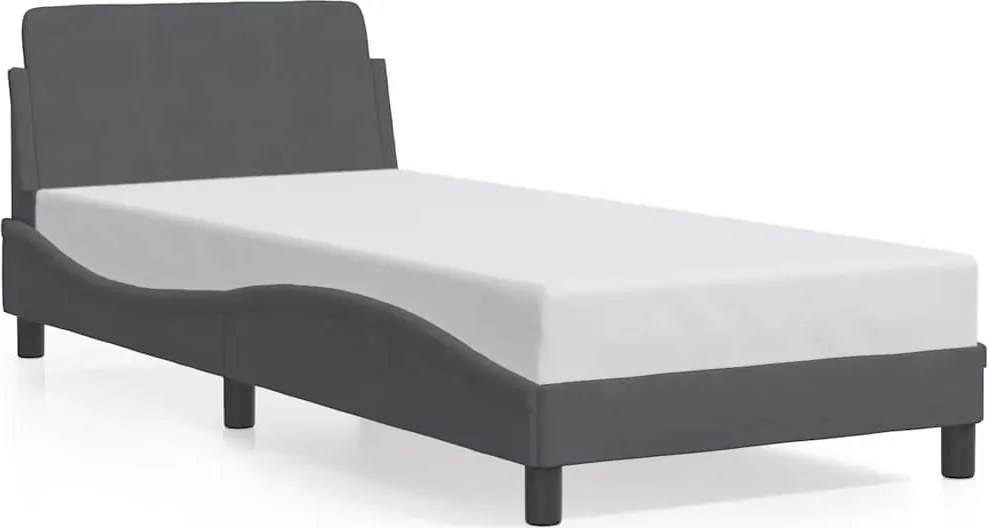 vidaXL Cadru de pat, Dover, gri închis, 90x200 cm, catifea