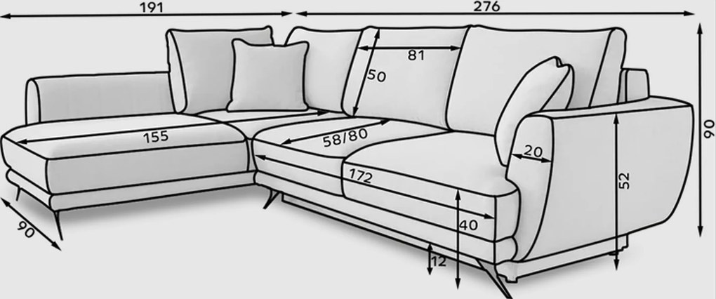 Coltar extensibil LARDE, petrol adj. Varianta: Colt Stanga