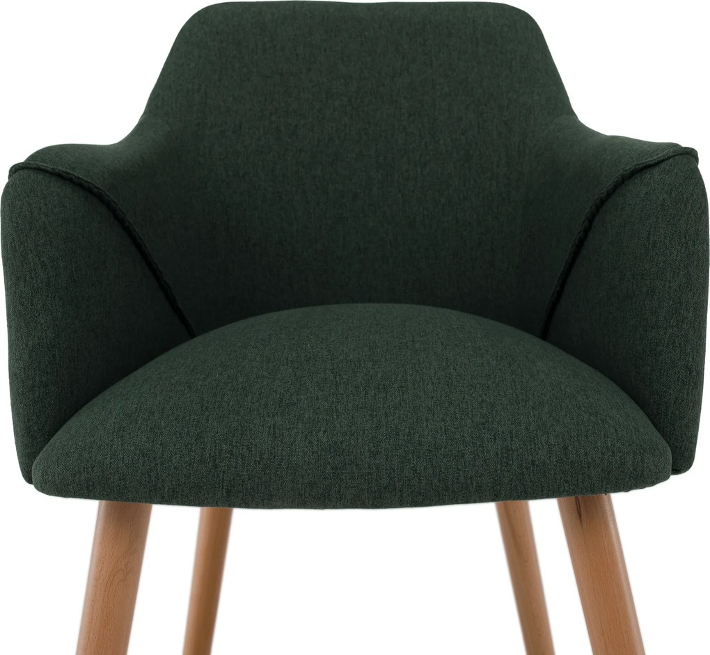 Fotoliu design, verde / fag, PETRUS