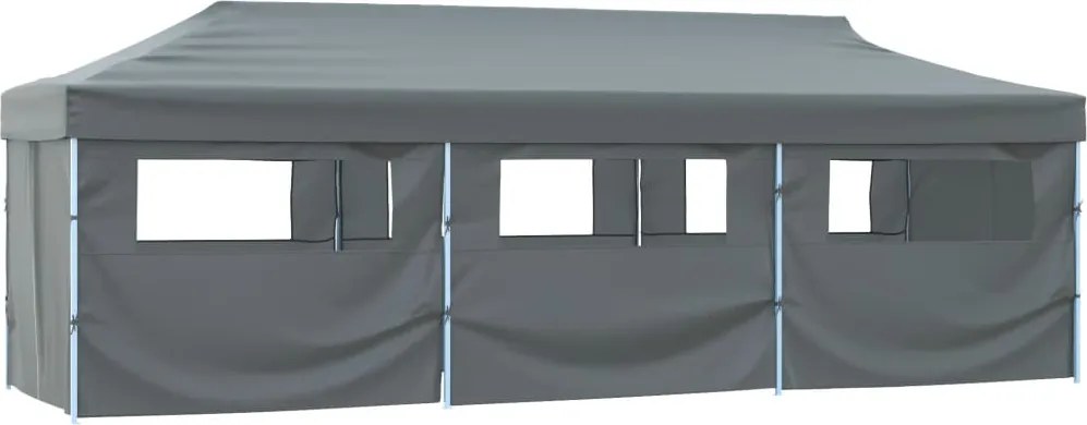 vidaXL Cort petrecere pliabil cu 8 pereți laterali, antracit, 870x291x315 cm