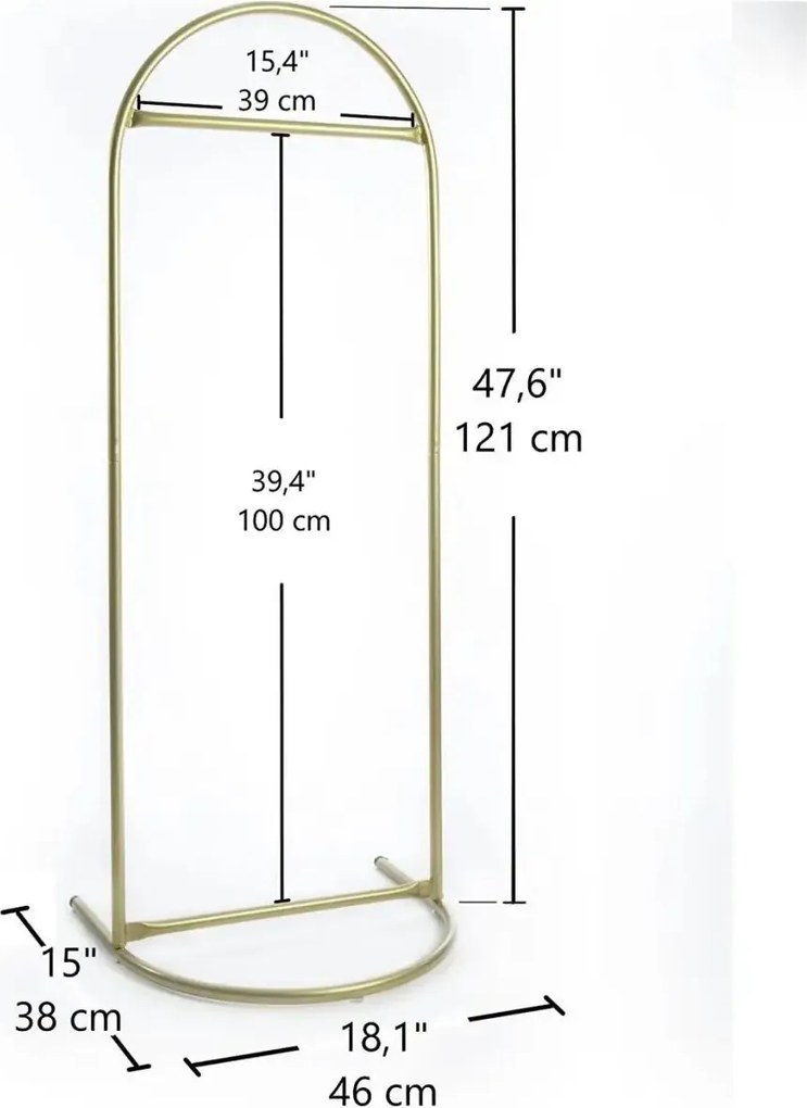 Stand umeras pentru haine, gold Homs, 121x46x38cm
