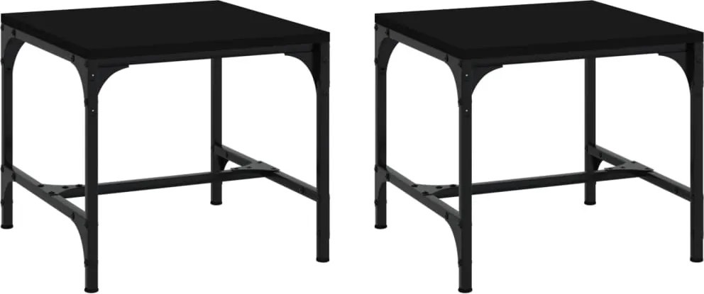 vidaXL Măsuțe laterale, 2 buc., negru, 40x40x35 cm, lemn compozit