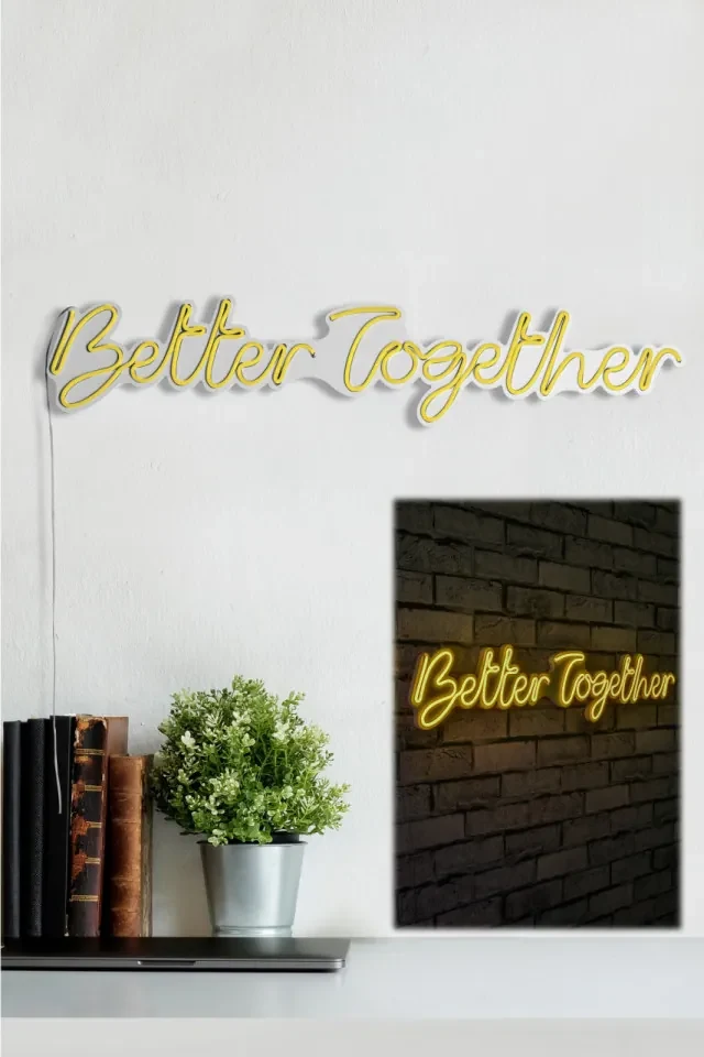 Semn Luminos LED Better Together, Galben
