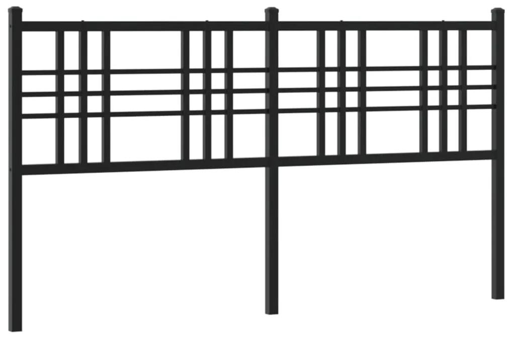 376358 vidaXL Tăblie de pat metalică, negru, 150 cm