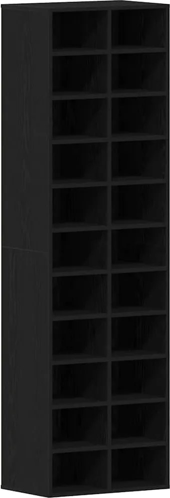 vidaXL Dulap Pantofi Stejar Negru 54x34x183 cm Lemn prelucrat