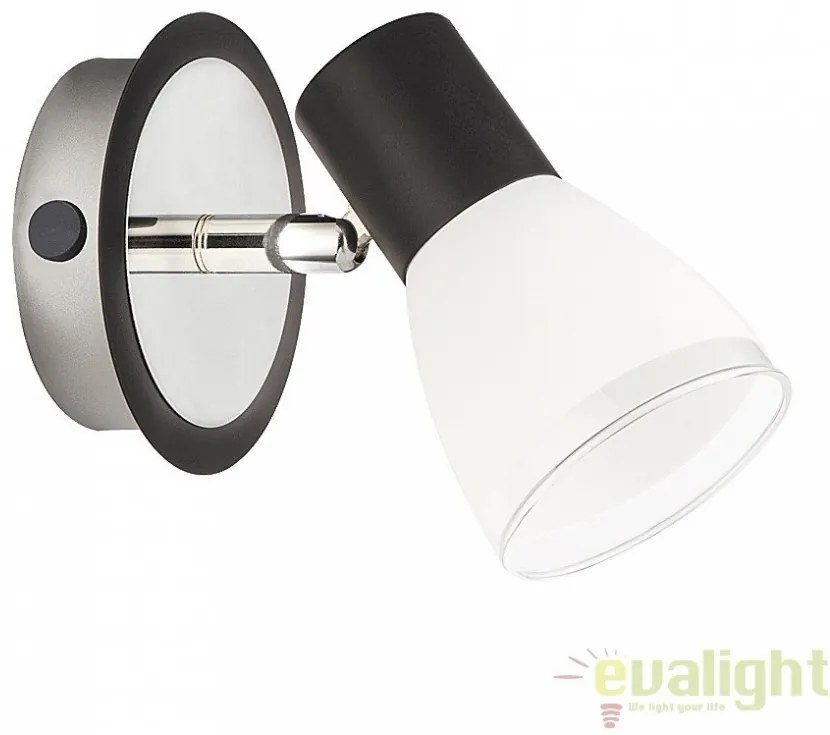 Aplica de perete design modern, finisaj negru/crom, Ati 5976 RX