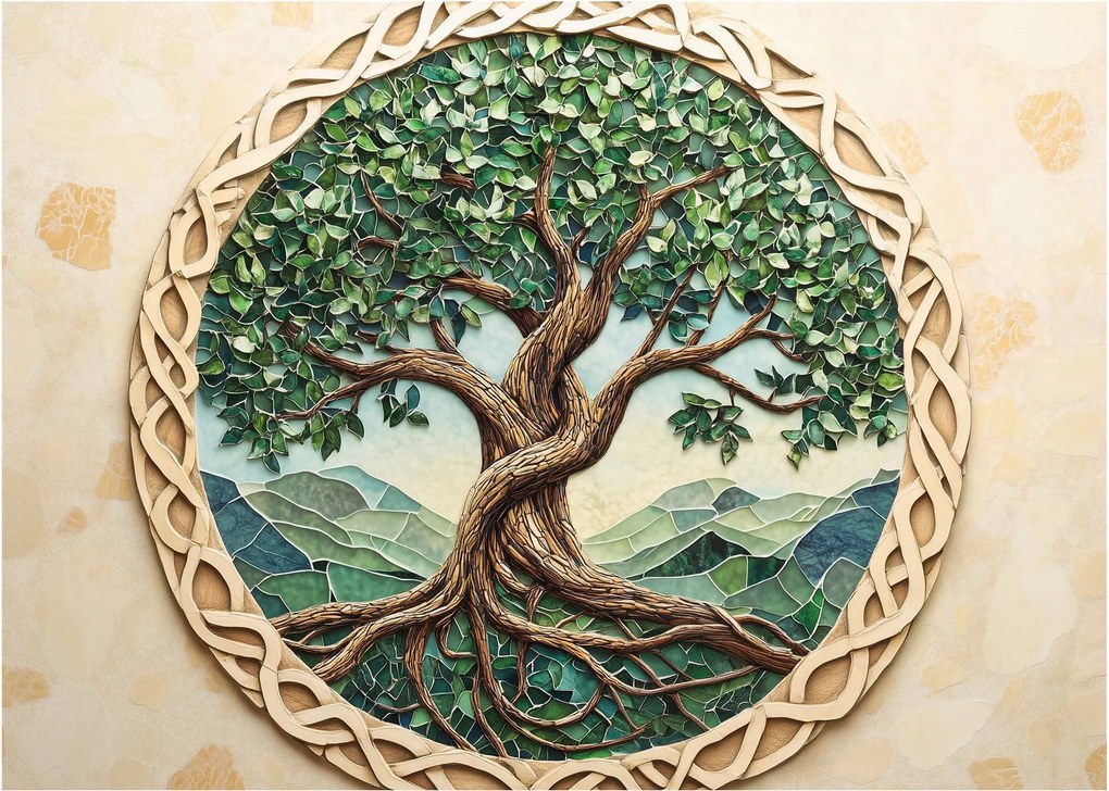 Tablou – Arborele vieții împletit (70x50 cm)