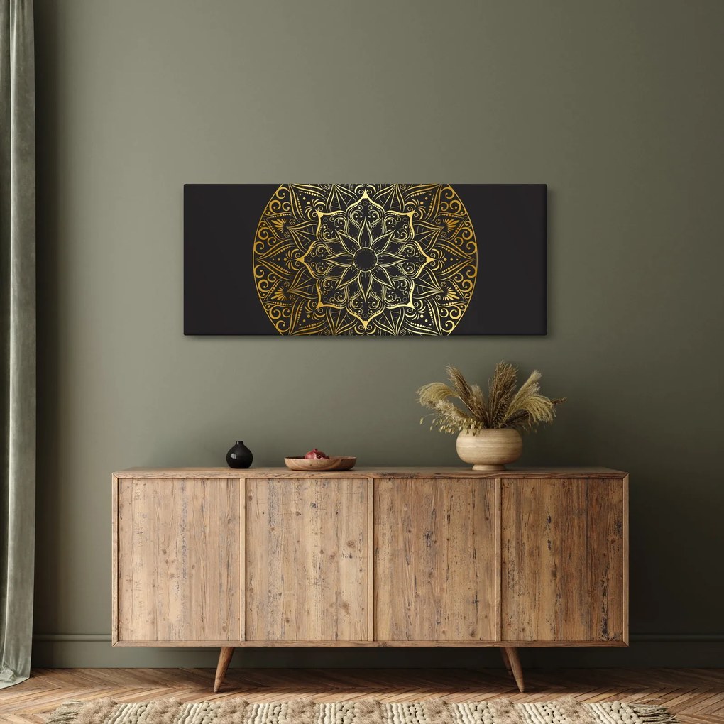 Tablou abstracției aurii (120x50 cm)