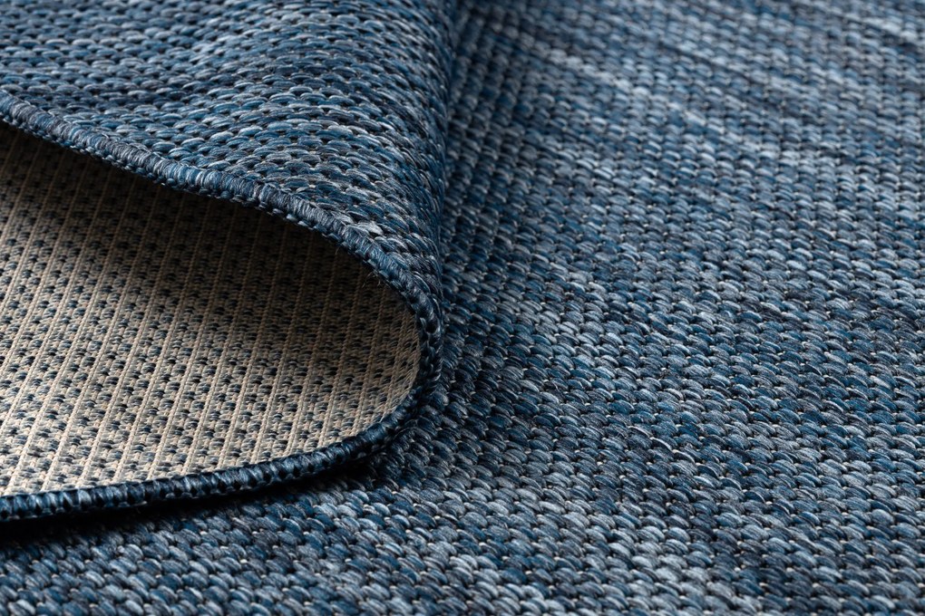 Covor SISAL SION cerc A5165A Melanj țesute plate albastru inchis