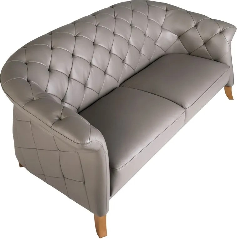 Canapea 2 locuri design LUX Chester Grey Leather