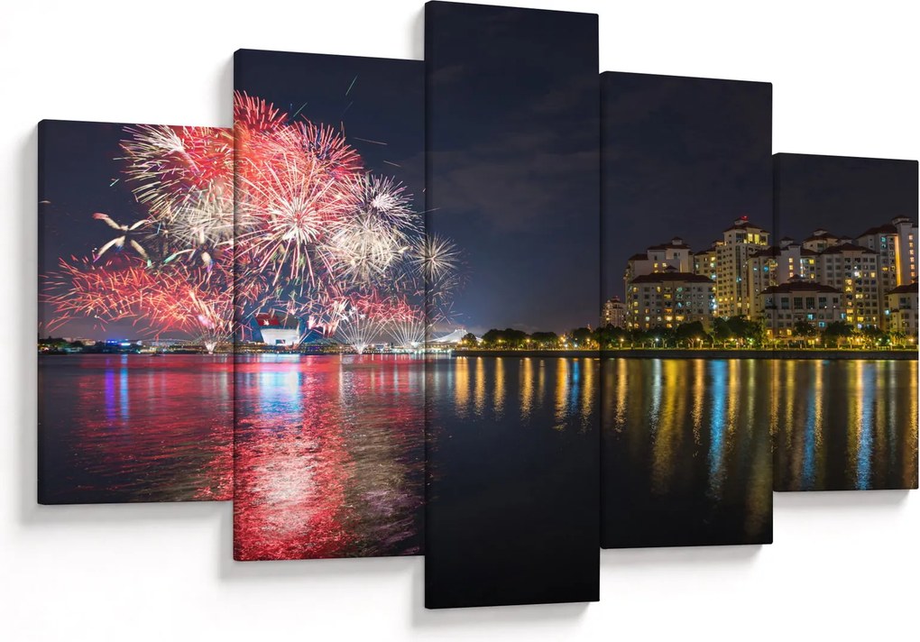 Tablou cu artificii in Singapur (150x105 cm)