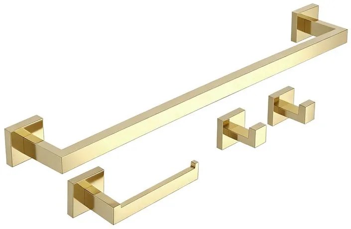 Set accesorii pentru baie Rio auriu 4 piese