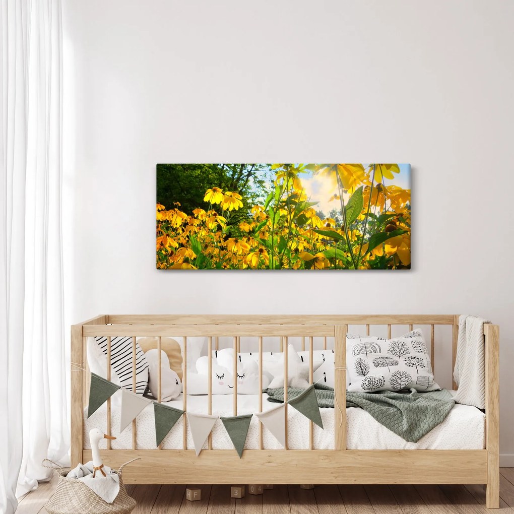 Tablou - Flori galbene (120x50 cm)