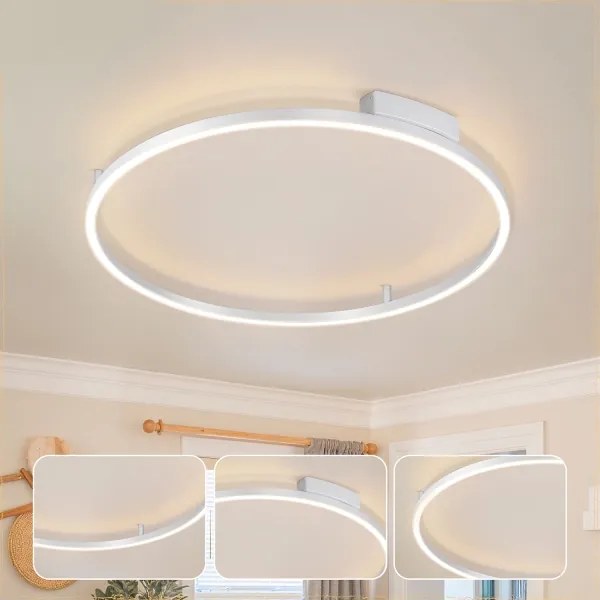 Brilagi - Lampă LED reglabilă PORTOFINO LED/60W/230V Ø 80 cm argintie +telecomandă