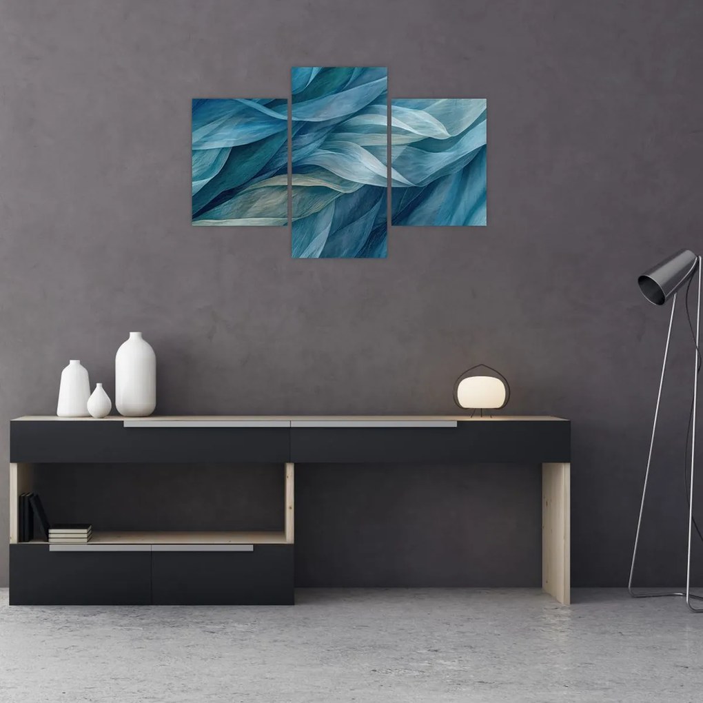 Tablou - Undele albastre și albe (90x60 cm)