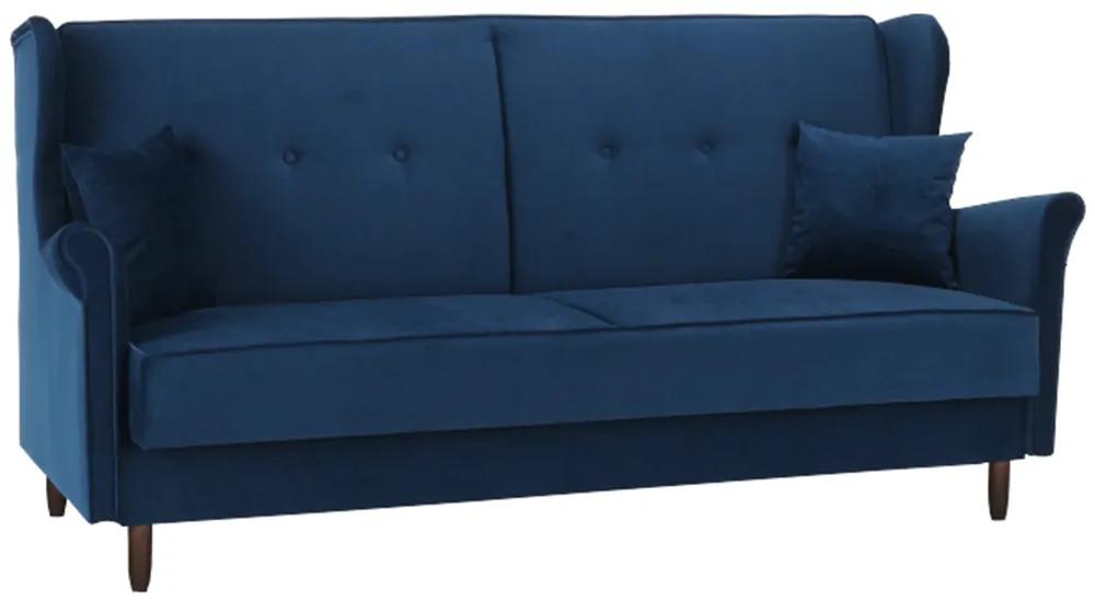 Canapea extensibilă, material textil albastru, COLUMBUS